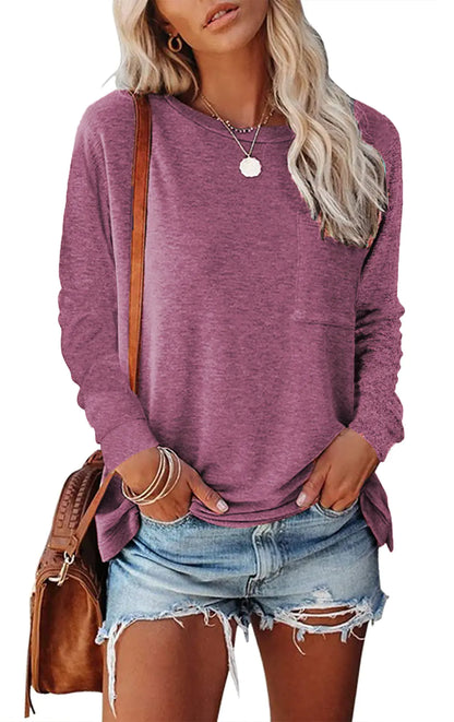 Split Pocket Casual Long-sleeve Tee