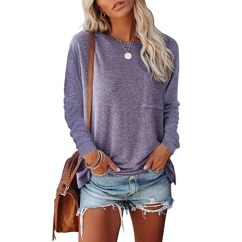 Split Pocket Casual Long-sleeve Tee