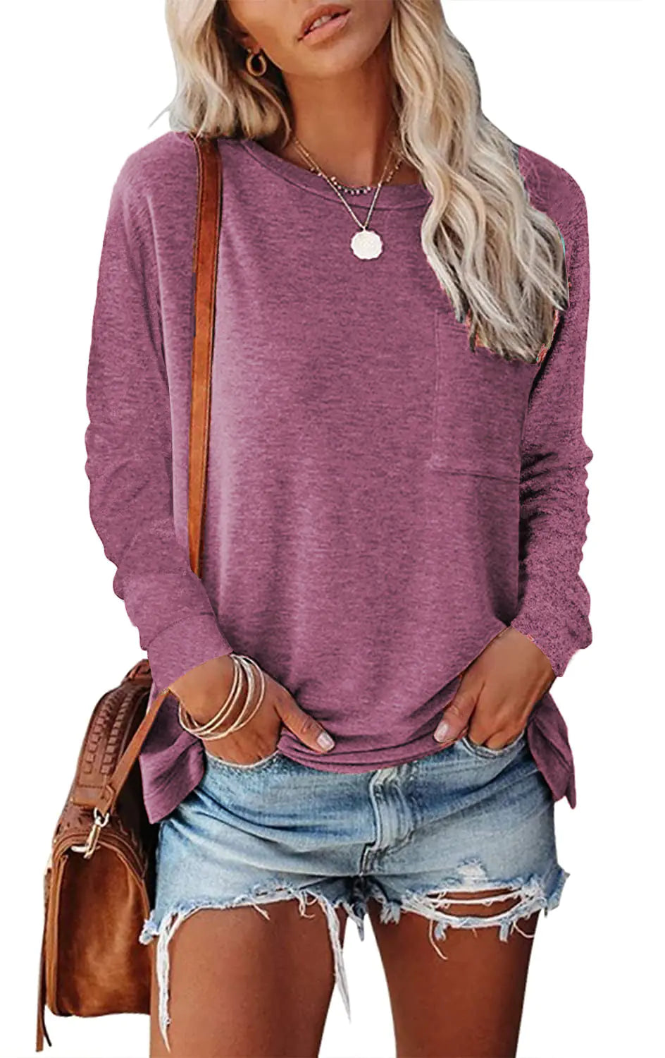 Split Pocket Casual Long-sleeve Tee