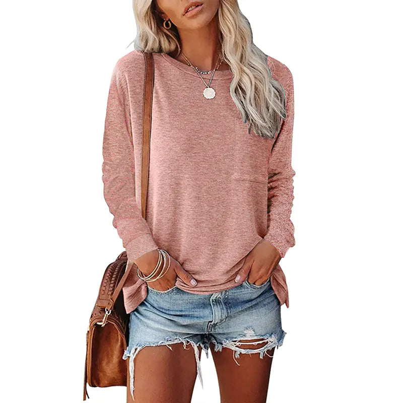 Split Pocket Casual Long-sleeve Tee