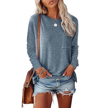 Split Pocket Casual Long-sleeve Tee