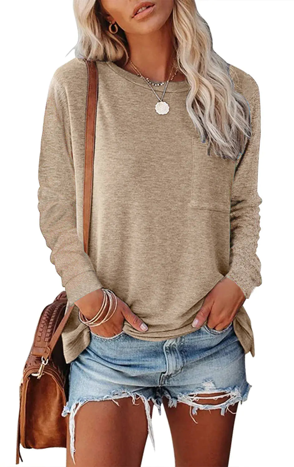 Split Pocket Casual Long-sleeve Tee