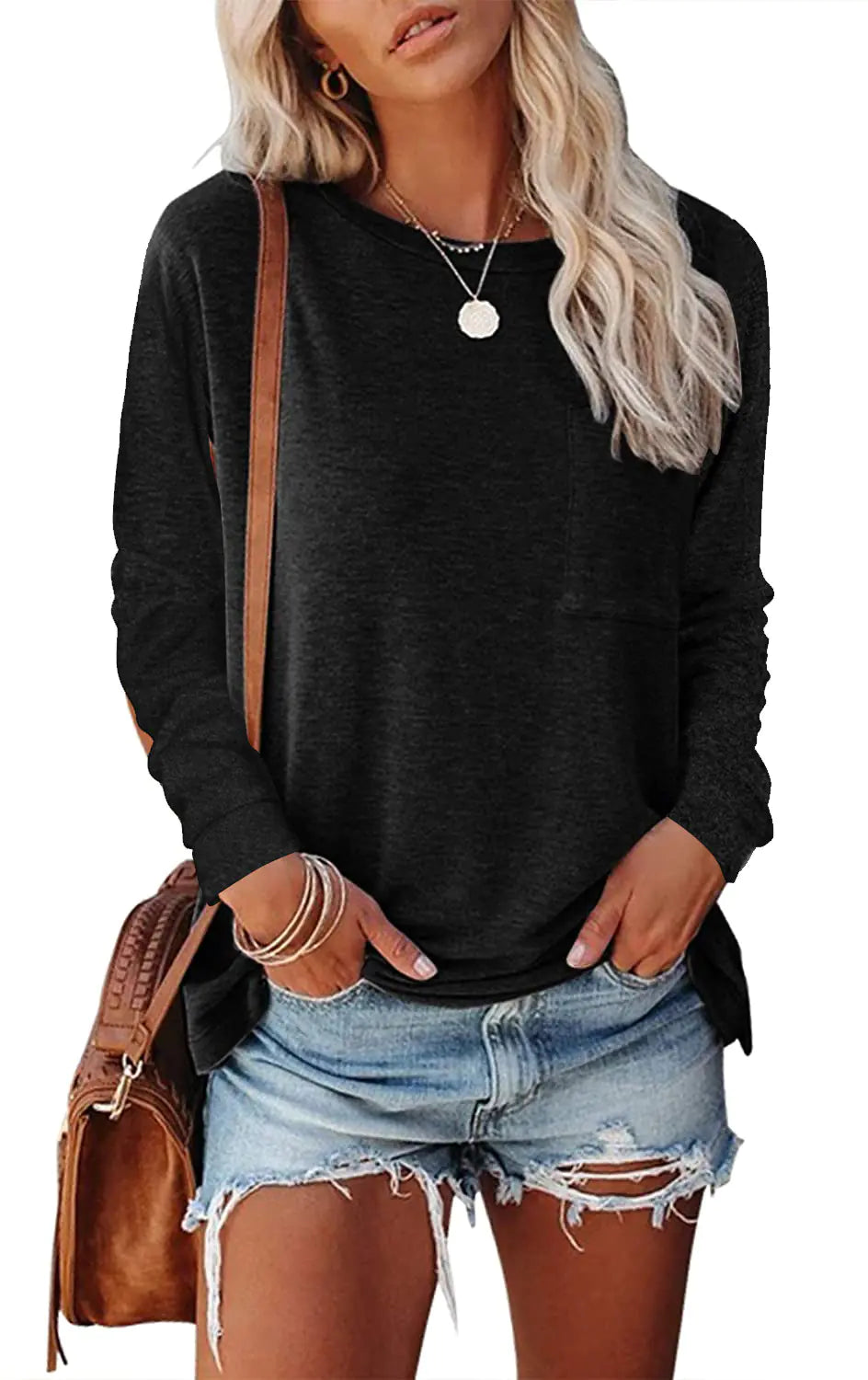 Split Pocket Casual Long-sleeve Tee