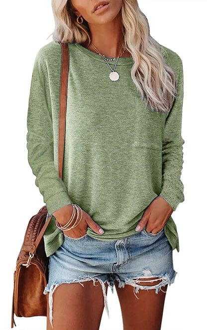 Split Pocket Casual Long-sleeve Tee