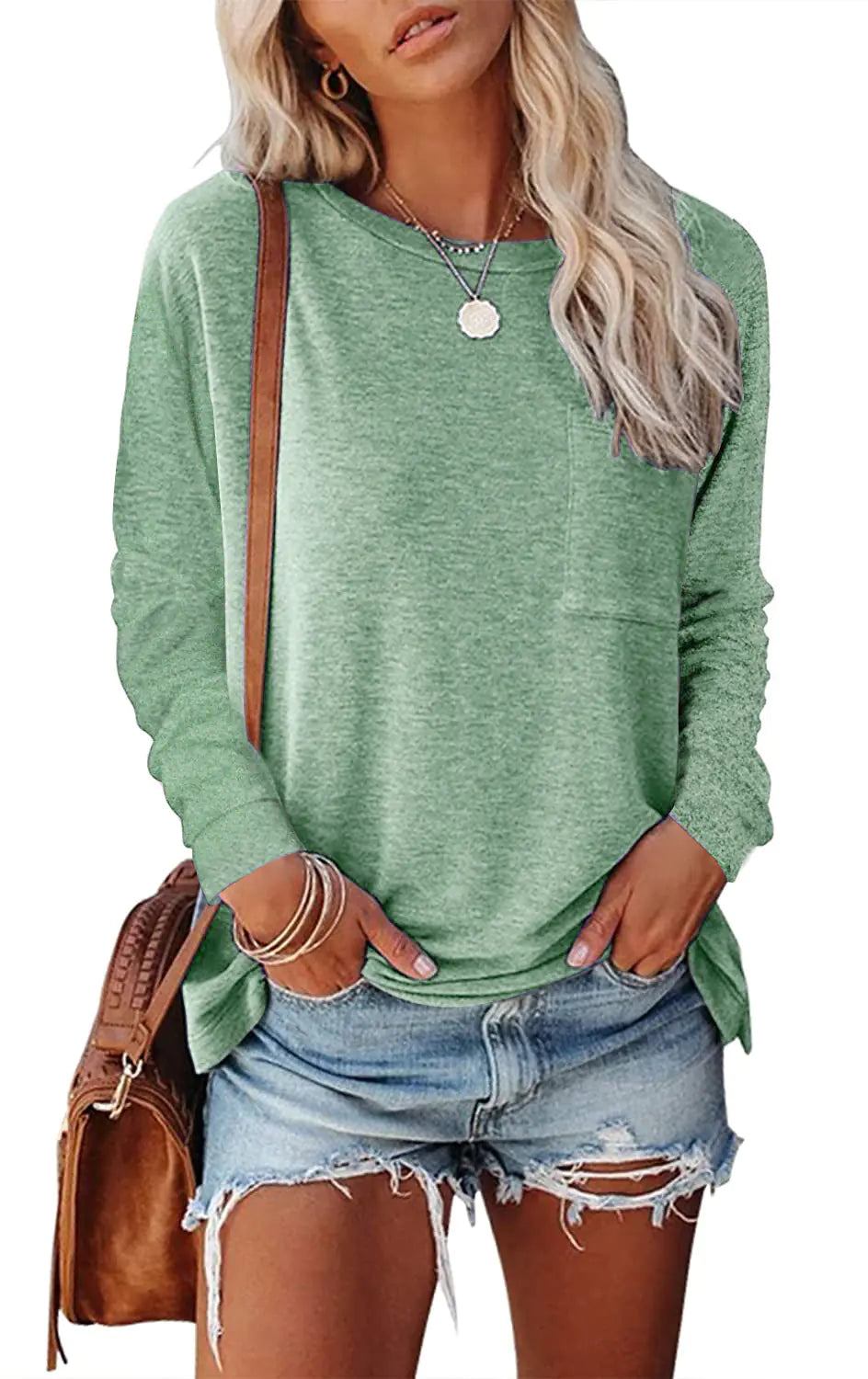 Split Pocket Casual Long-sleeve Tee
